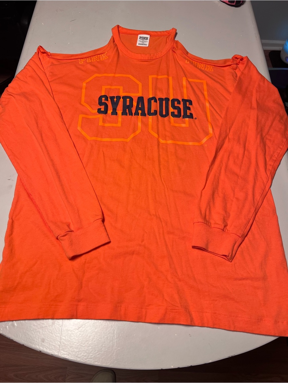 PINK Victoria's Secret Syracuse Long-Sleeve Cold-Shoulder shirt
